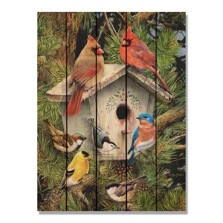 RICKI&APOSS RUGS 28 x 36 in. Giordanos Birdhouse Inside & Outside Cedar Wall Art RI890026